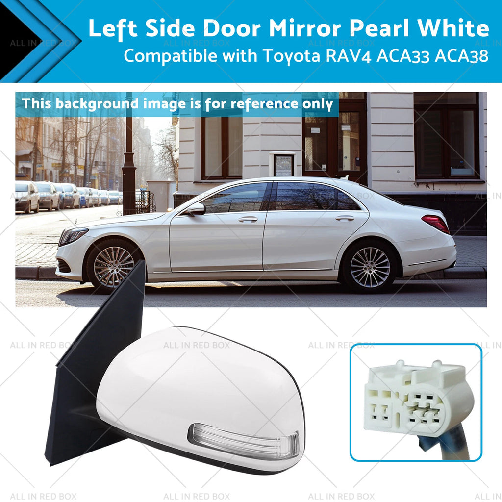 Left Side Door Mirror for Toyota RAV4 ACA33 ACA38 (2008–2012) Pearl White