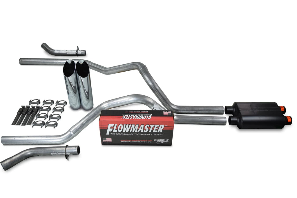 Dual Inlet Exhaust Kit for GM 2500 (2000–2006) - Flowmaster Super 44, Chrome Tips