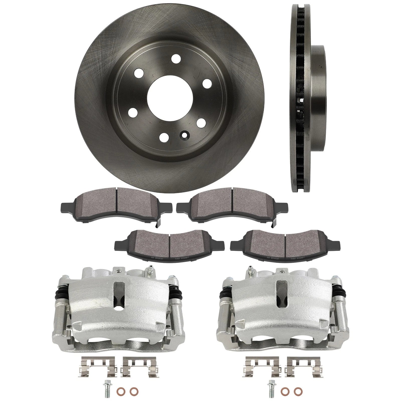 Set of 8 Brake Calipers, Rotors & Pads for Buick Enclave (2008–2017)