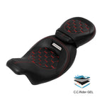 Gel Seats for Harley Electra Glide (2009–2023) Red Stitching