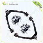Set of 4 ABS Front Wheel Bearing Hub + Upper Control Arm for Chevrolet Express 1500
