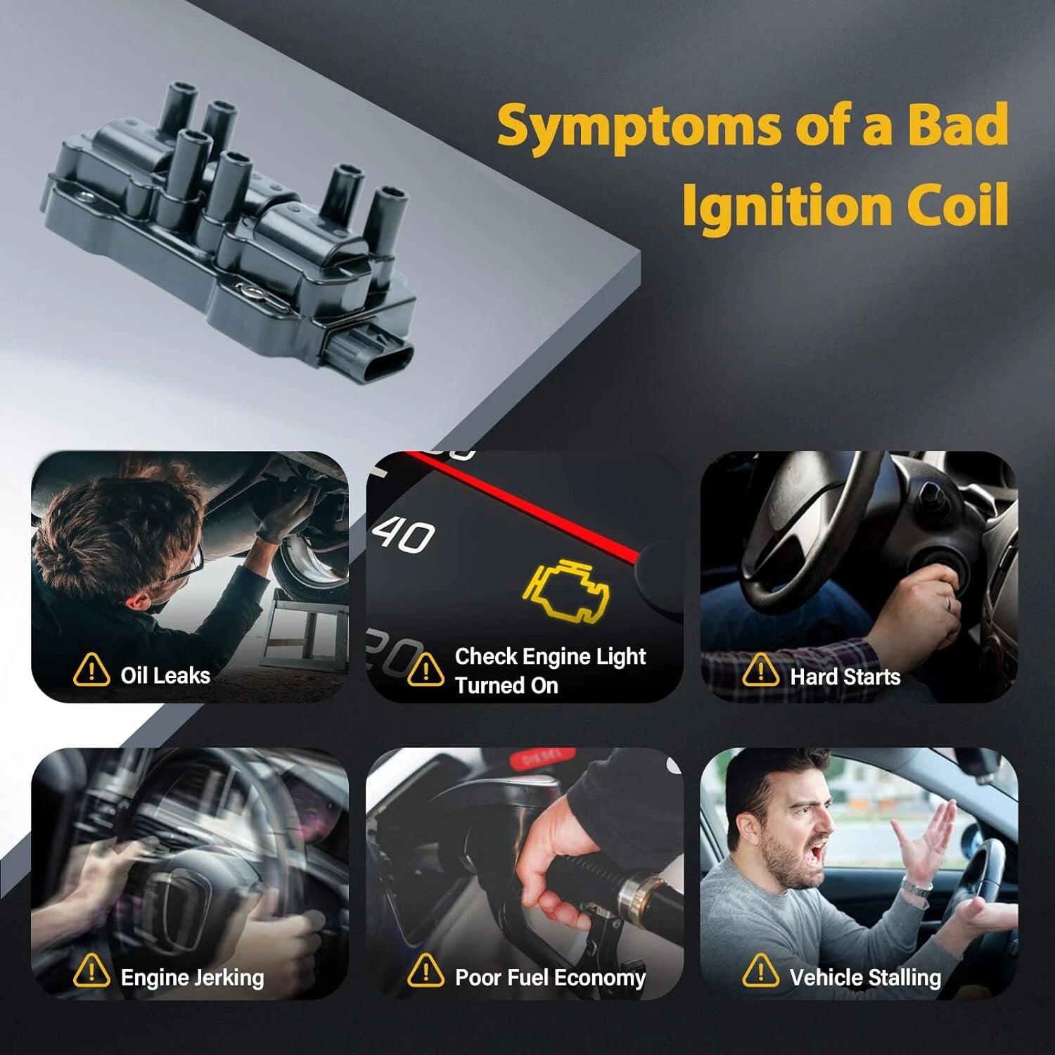 Ignition Coil for Chevy Impala, Monte Carlo, Silverado, GMC Sierra, Pontiac Torrent (2000–2023)