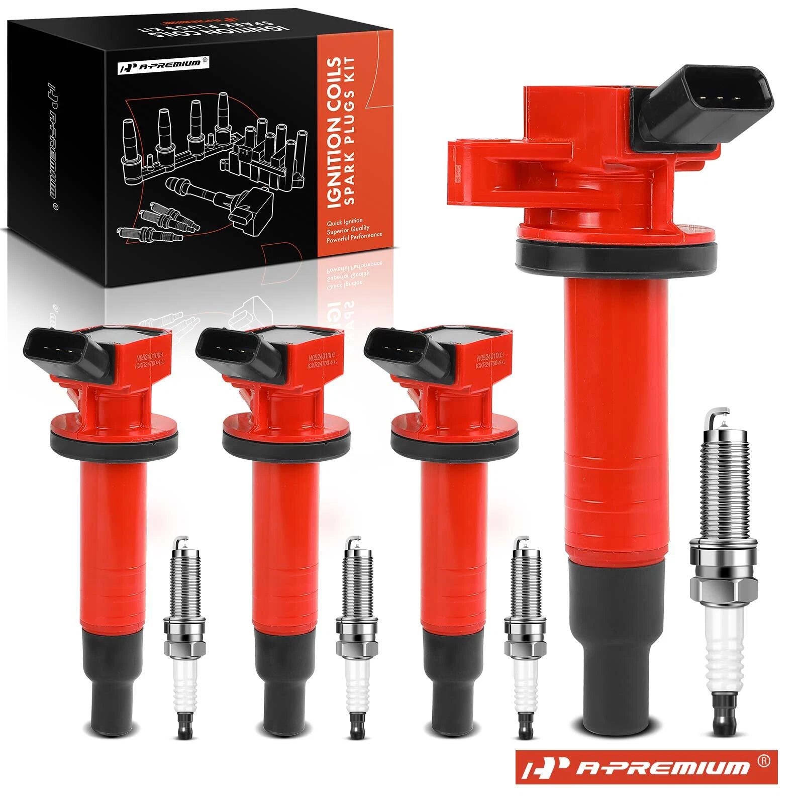 4x Ignition Coil & 4x Iridium Spark Plug for Toyota Corolla 2003-2008