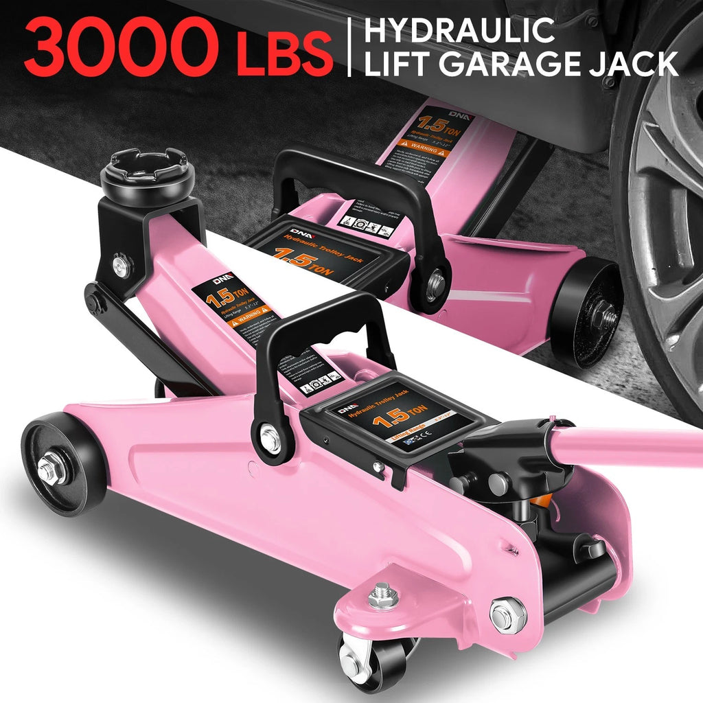 1.5 Ton Hydraulic Floor Jack for 3000lbs Capacity (5.3-12 in)