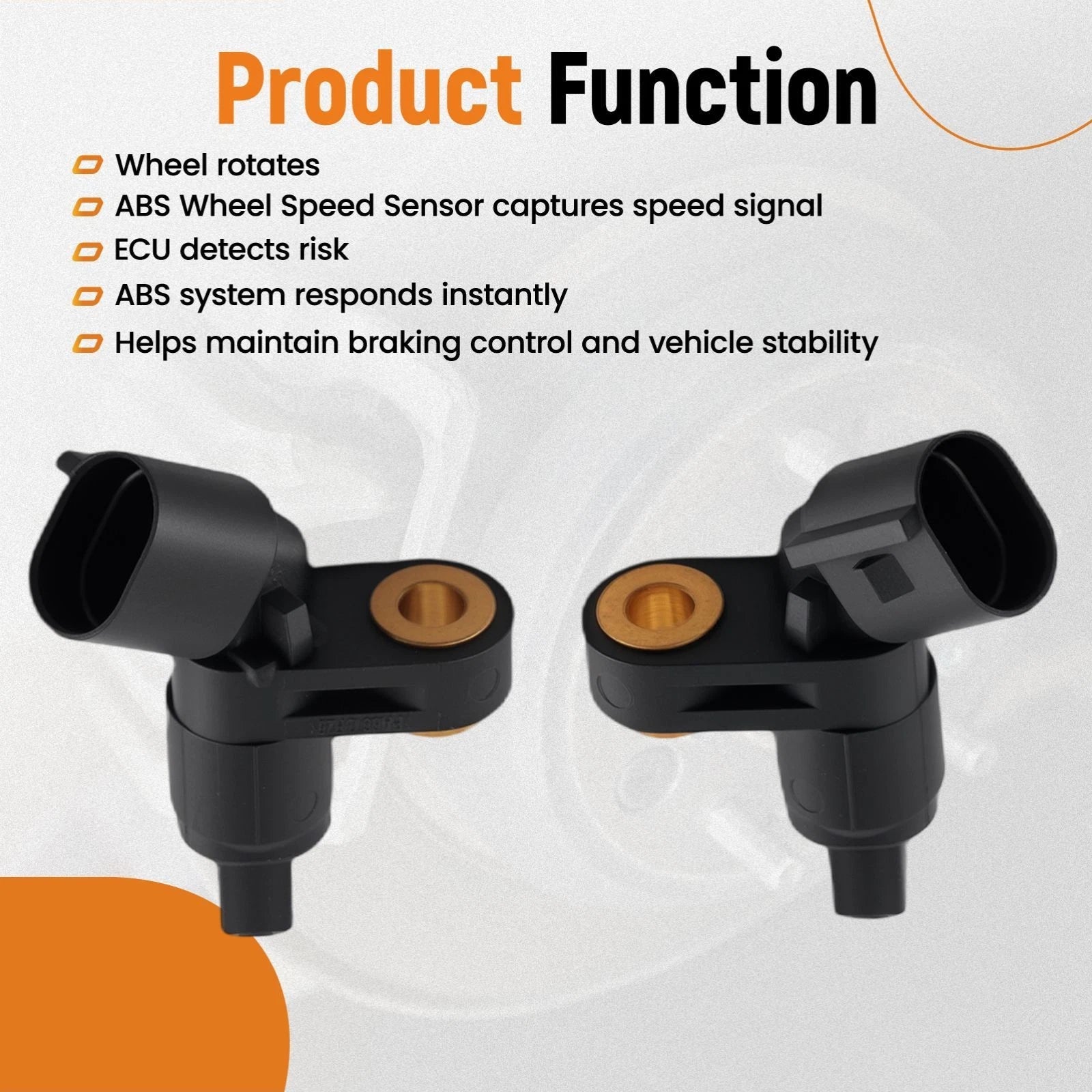 Set of 4 ABS Wheel Speed Sensors for VW Beetle, Golf, Jetta