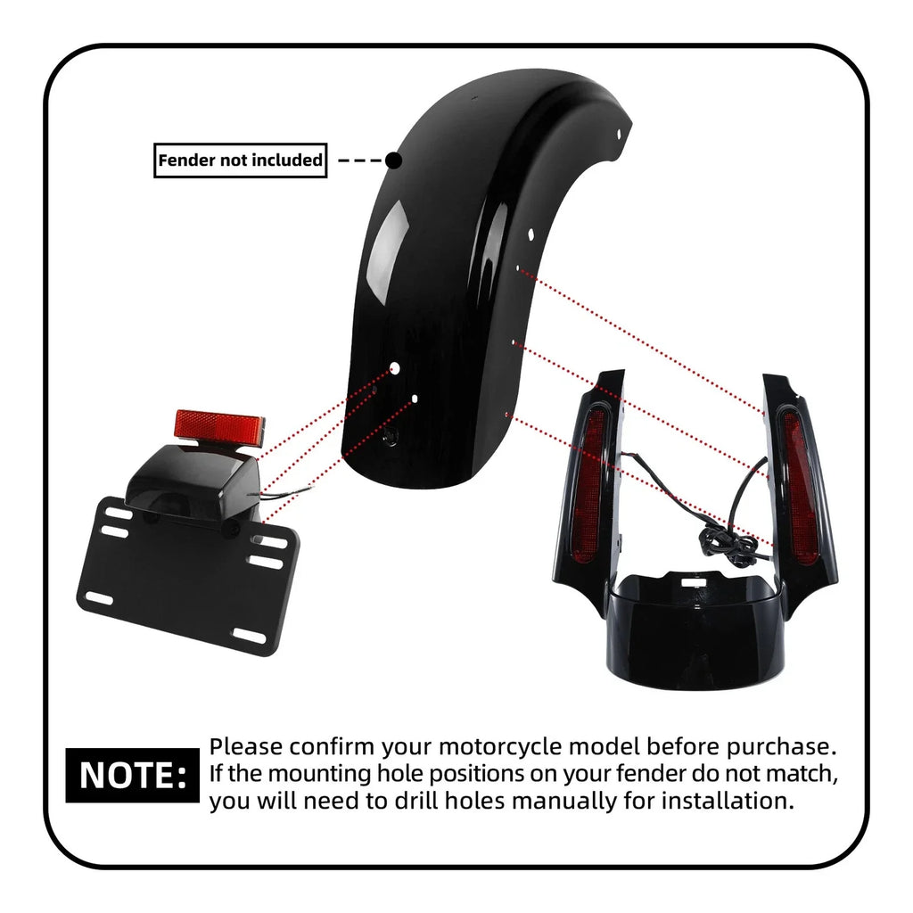 LED Rear Fender Light for Harley Touring Electra Road Glide (2009-2013)