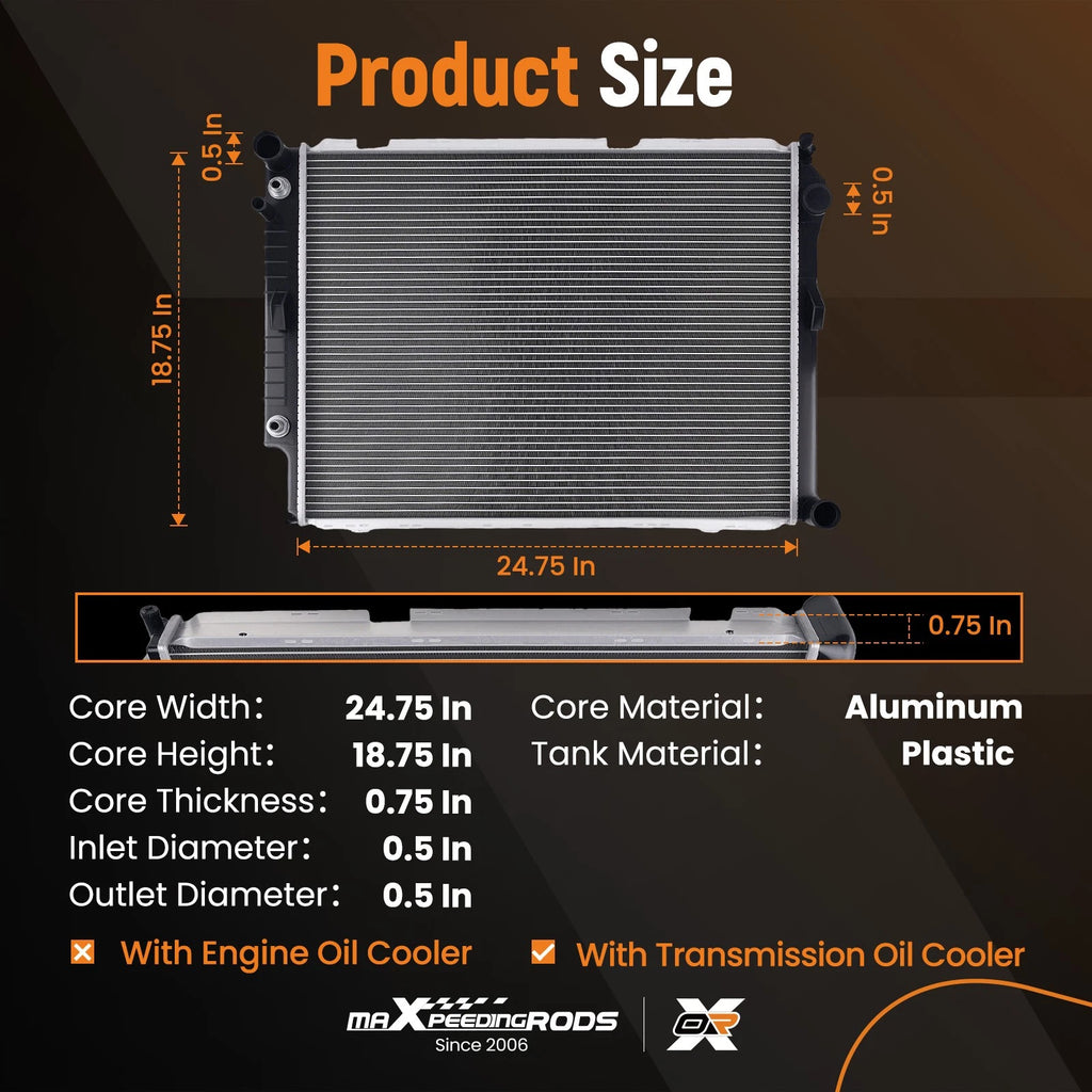 Core Radiator for Mercedes E320 3.2L (1998–2002) Crossflow Style