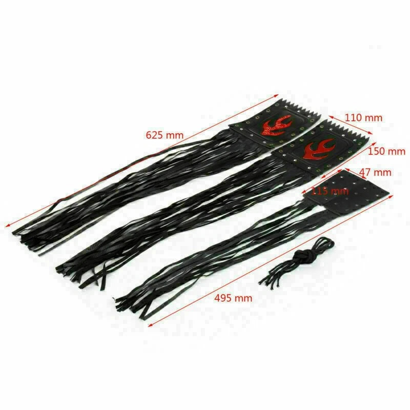 Synthetic Leather Fringe Handle Grip Cover for Cruiser Chopper