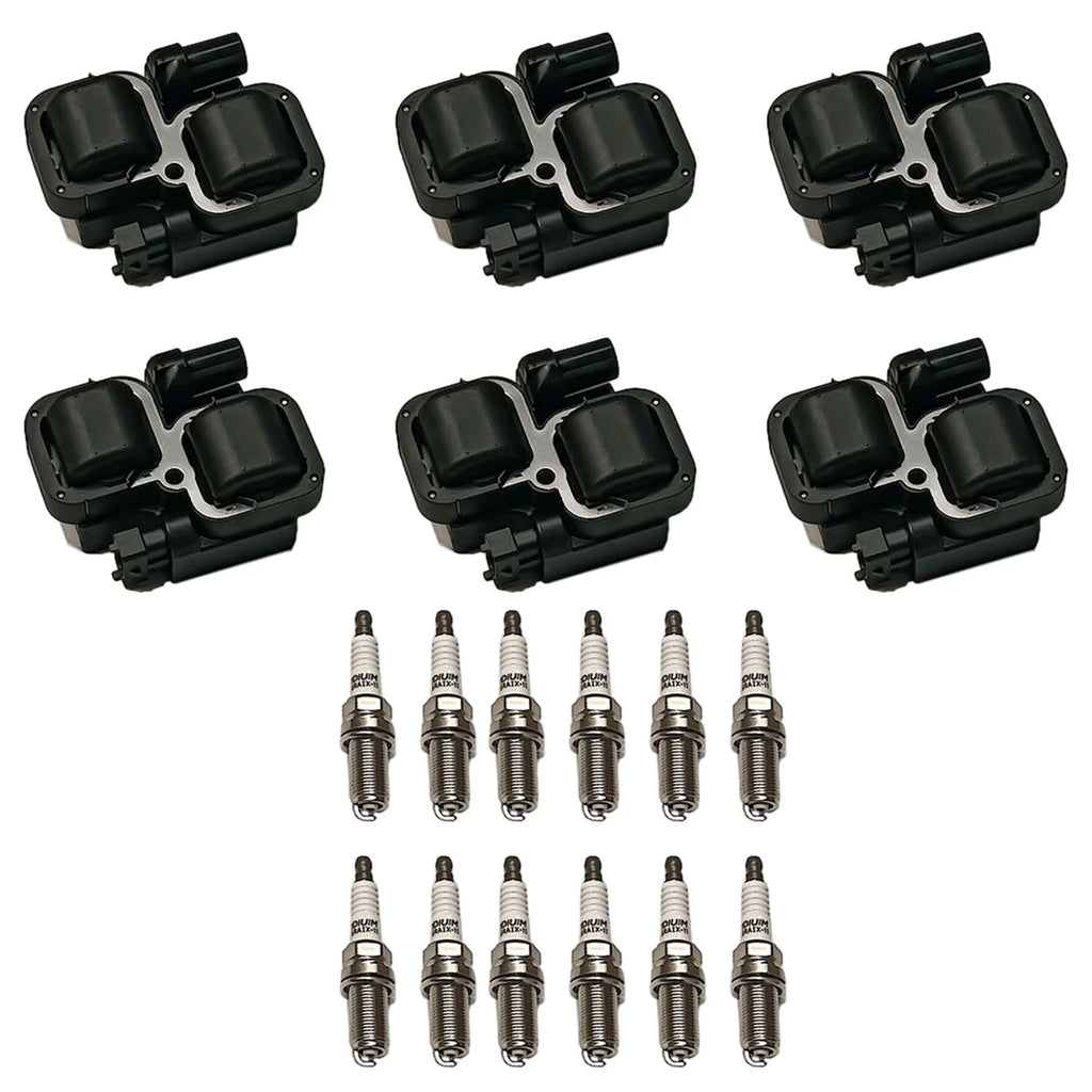 Set of 6 Ignition Coils & 12 Spark Plugs for Mercedes-Benz C-Class 