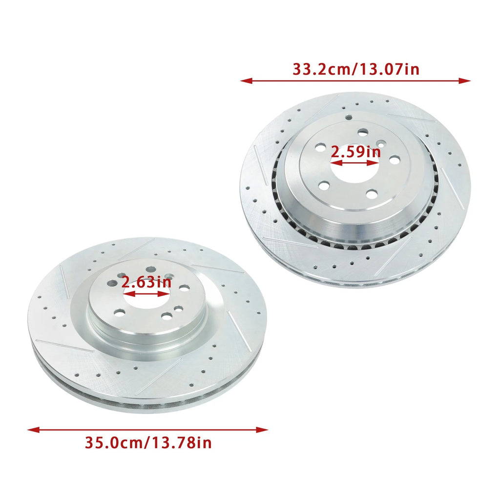Set of 4 Drilled Brake Rotors & Ceramic Pads for Mercedes-Benz GL450 (2007–2012)