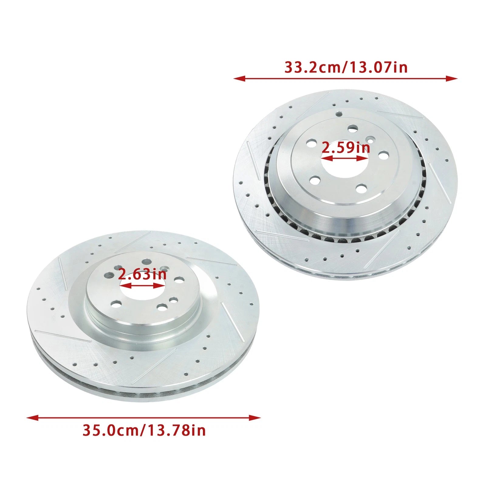 Set of 4 Drilled Brake Rotors & Ceramic Pads for Mercedes-Benz GL450 (2007–2012)