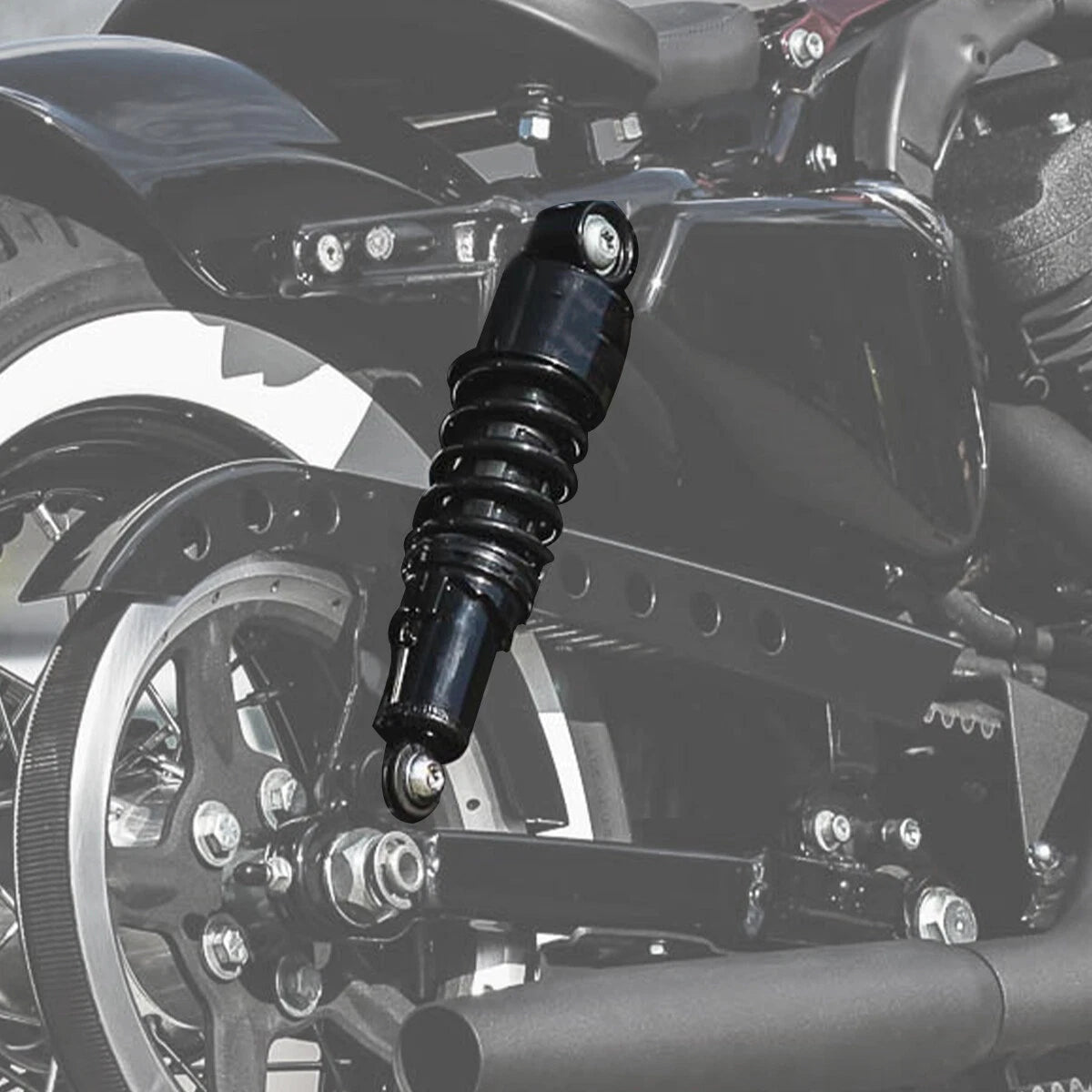 Pair 10.5" Black Rear Shocks for Harley Sportster XL1200 Custom (2004–2012)