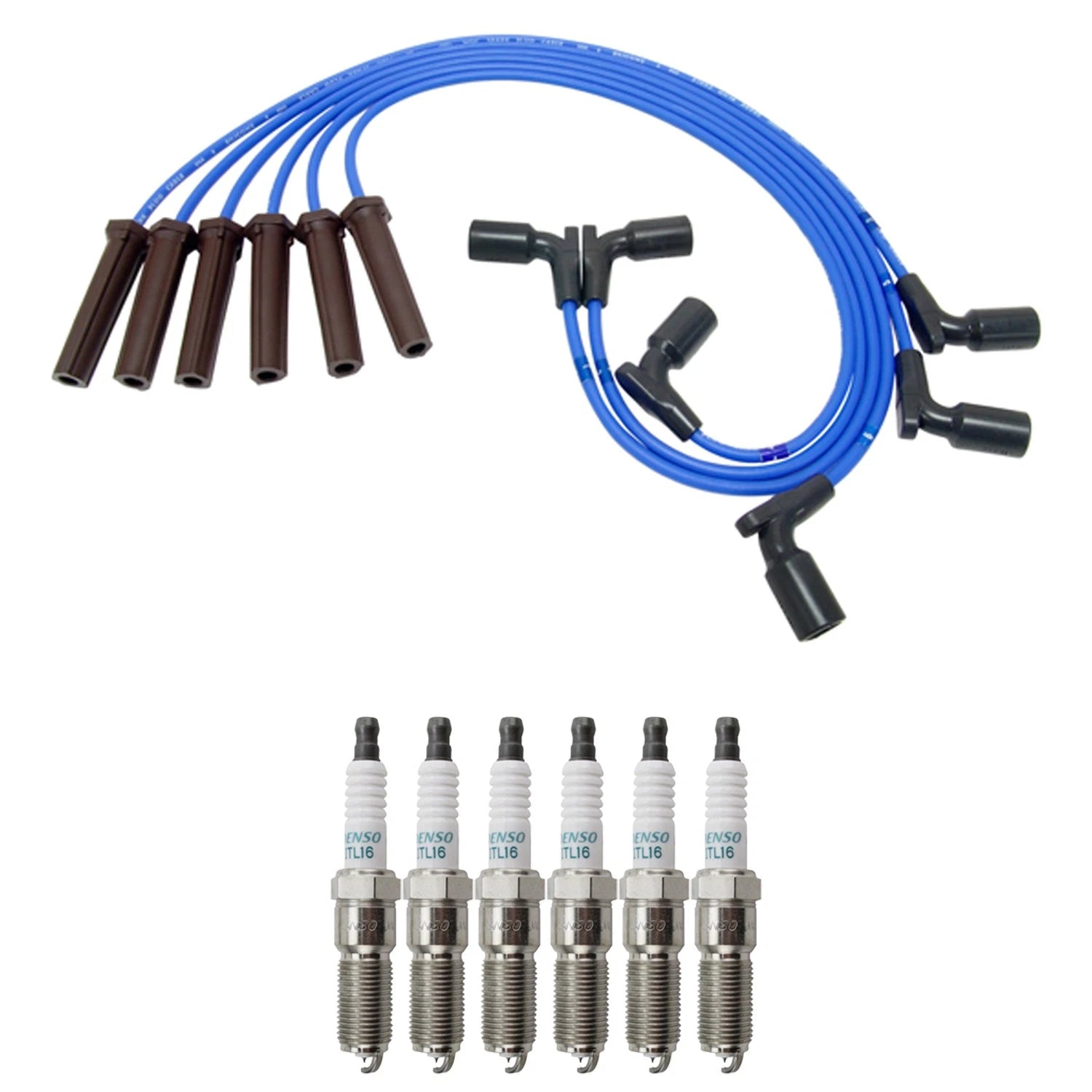 NGK Wire Set & Denso Iridium Spark Plugs Kit for Savana 1500 (2014)