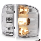 Chrome Tail Lights with Bulb for Chevy Silverado 1500 2500HD 3500HD (2007–2014)