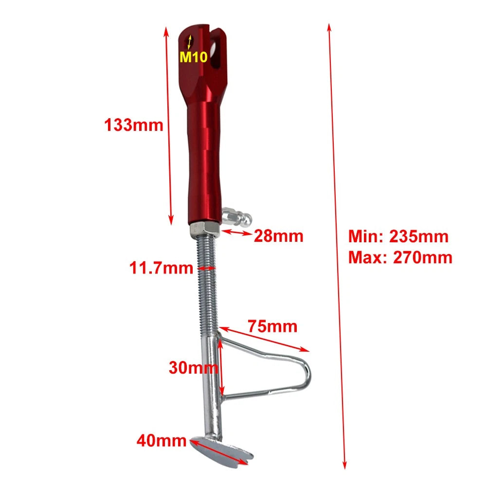 Adjustable Non-Slip Foot Side Stand Support Leg Kickstand for Motorcycle