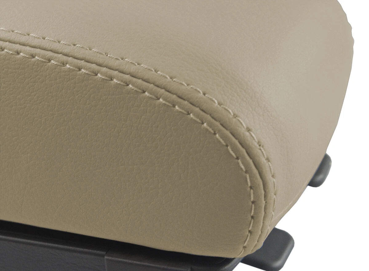 Leather Console Lid Pull Over Cover for Hyundai Tucson (2005–2009) Beige