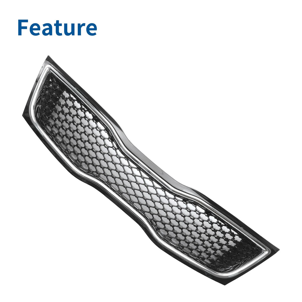Front Upper Bumper Grille for Kia Optima (2014–2015) Black Chrome Silver Tone