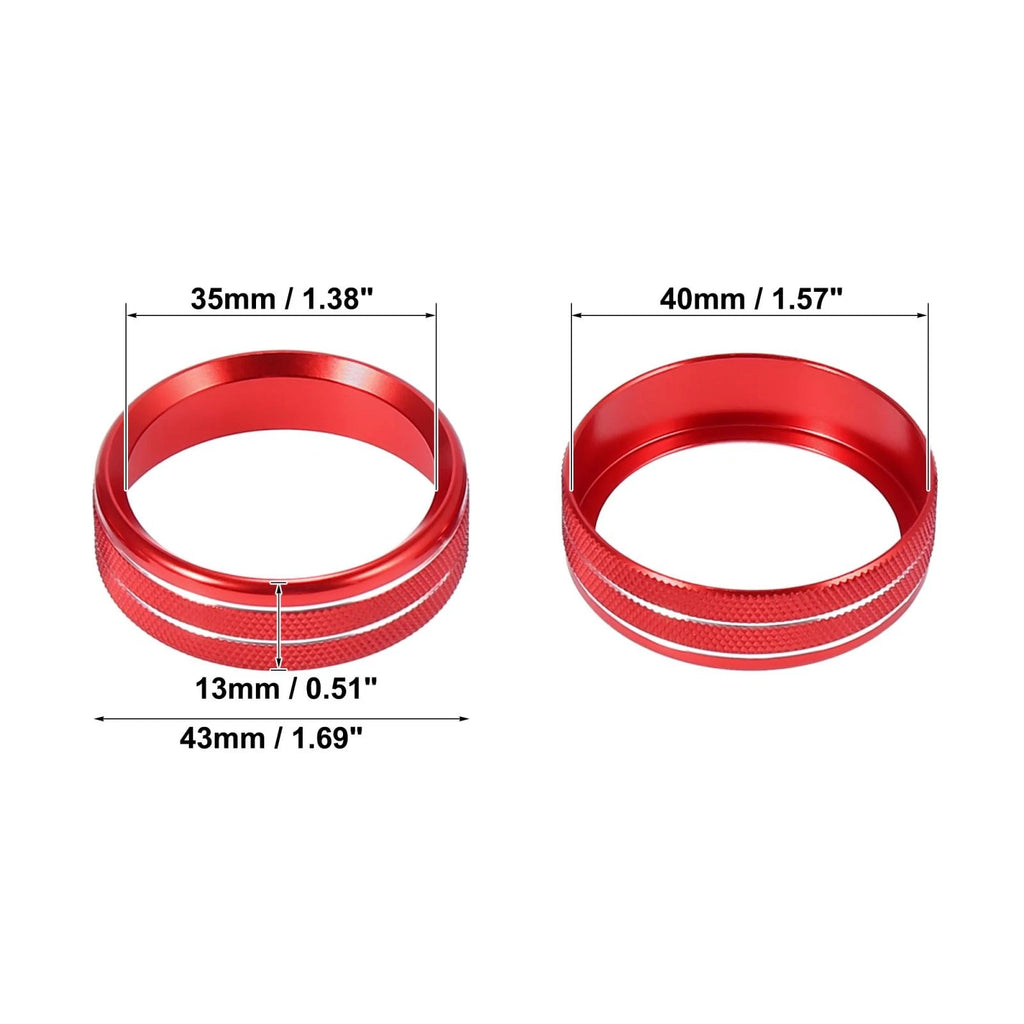 Set of 4 Air Conditioner Knob Ring Covers for Ford F150 XLT (2015–2019) Red