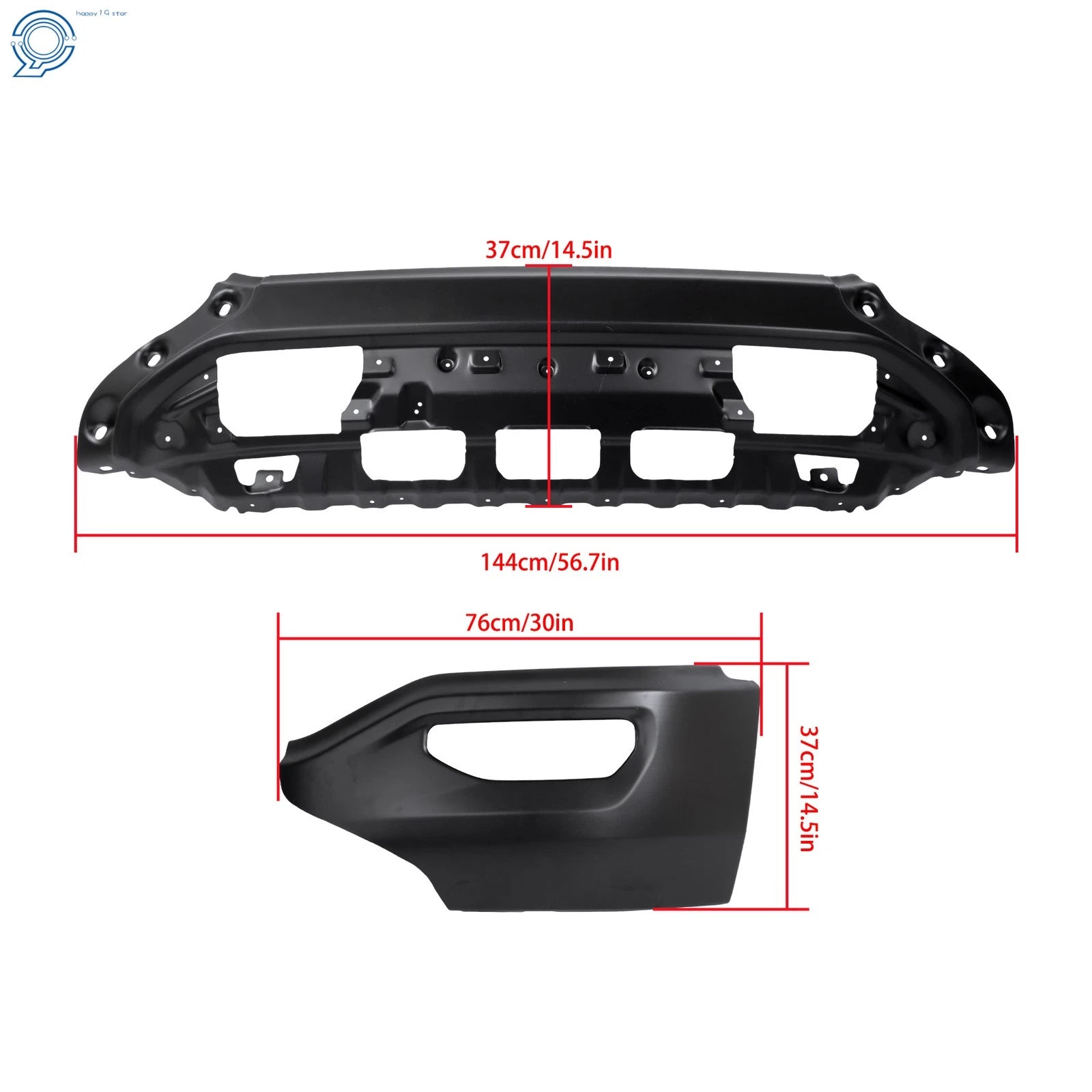 Front Bumper Face Bar for GMC Sierra 1500 (2016-2018) Split Steel