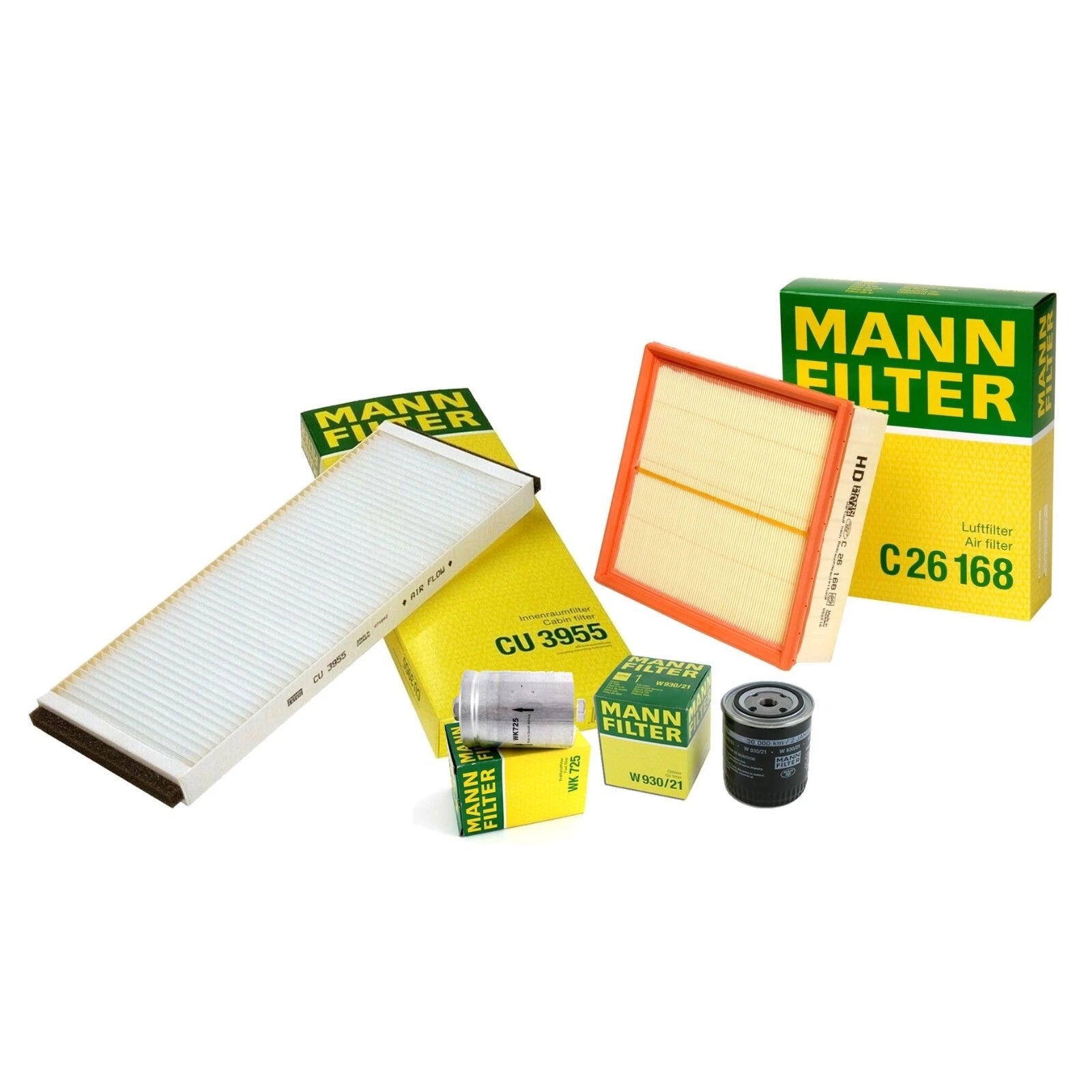 Set of 4 Mann Oil Air Paper Cabin Fuel Filter Kit for Audi A4 Quattro S4 Passat