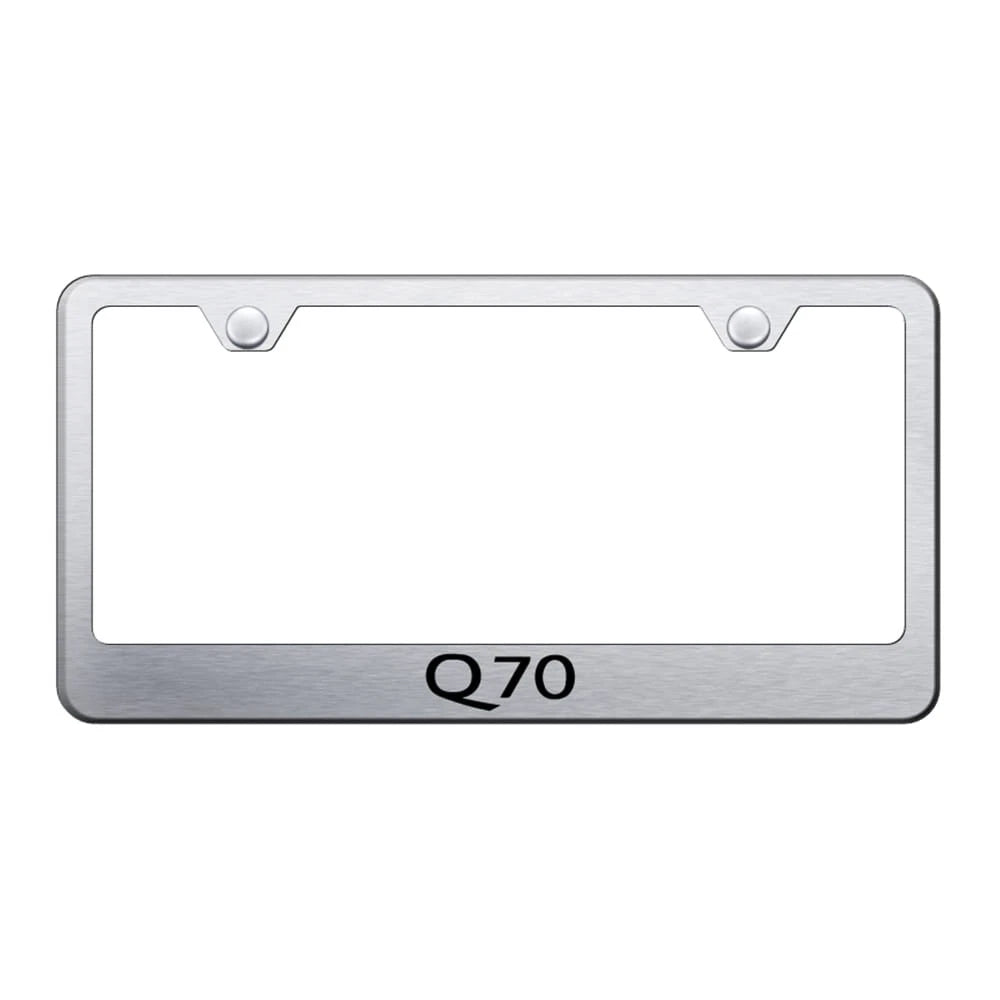 Brushed Laser Etched Wide Bottom License Plate Frame for Infiniti Q70