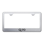 Brushed Laser Etched Wide Bottom License Plate Frame for Infiniti Q70