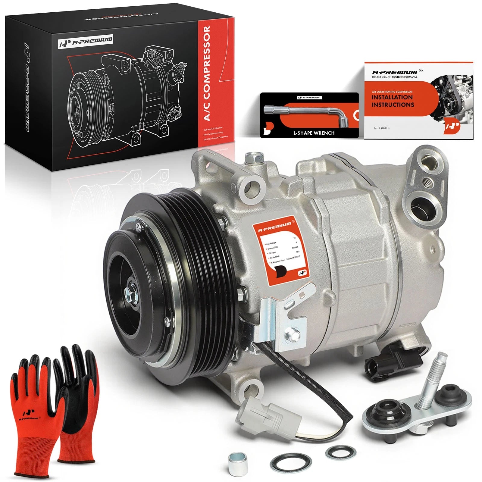 A/C Compressor with Clutch for Jeep Cherokee (2014–2017, 2019–2020)