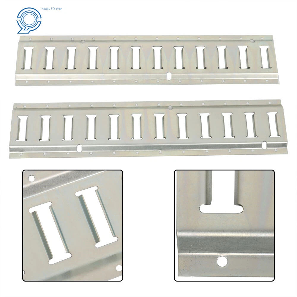 Set of 2 Silver Track Tie Down Rail Kit for Garages