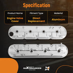 Aluminum Valve Cover w/ Gaskets for Chevrolet Camaro ZL1 6.2L V8 (2012–2015) 12637686