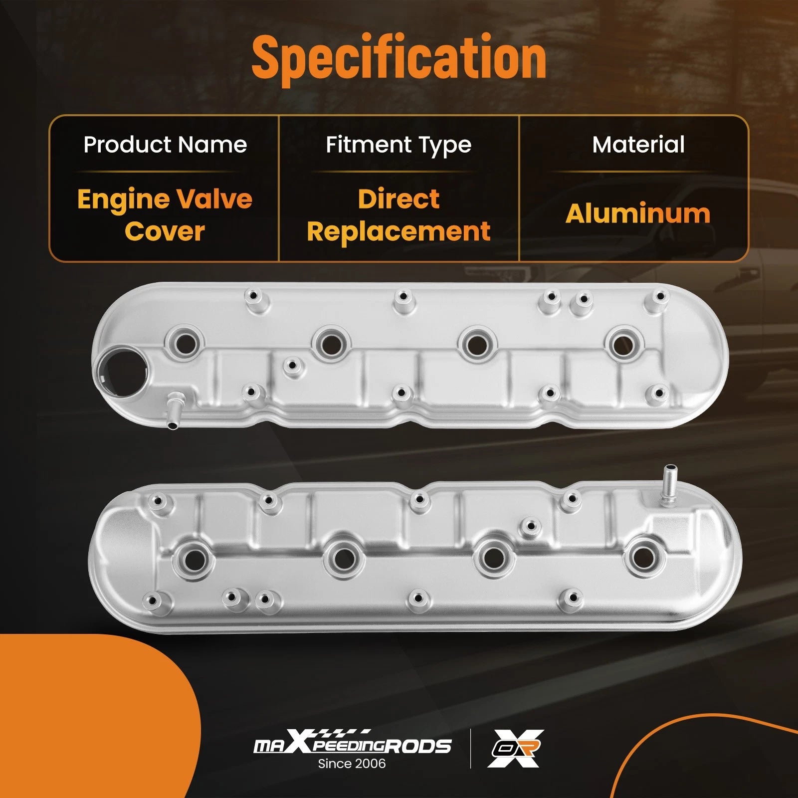 Aluminum Valve Cover w/ Gaskets for Chevrolet Camaro ZL1 6.2L V8 (2012–2015) 12637686