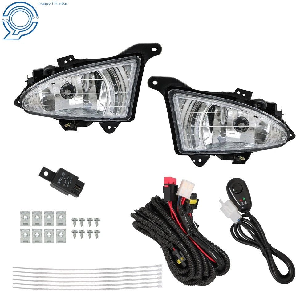 Fog Lights Driving Lamps for Hyundai Elantra (2007–2010) W/Harness+Switch LH+RH