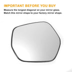 Left Side Heated White Mirror Glass for Honda HR-V (2014–2020)