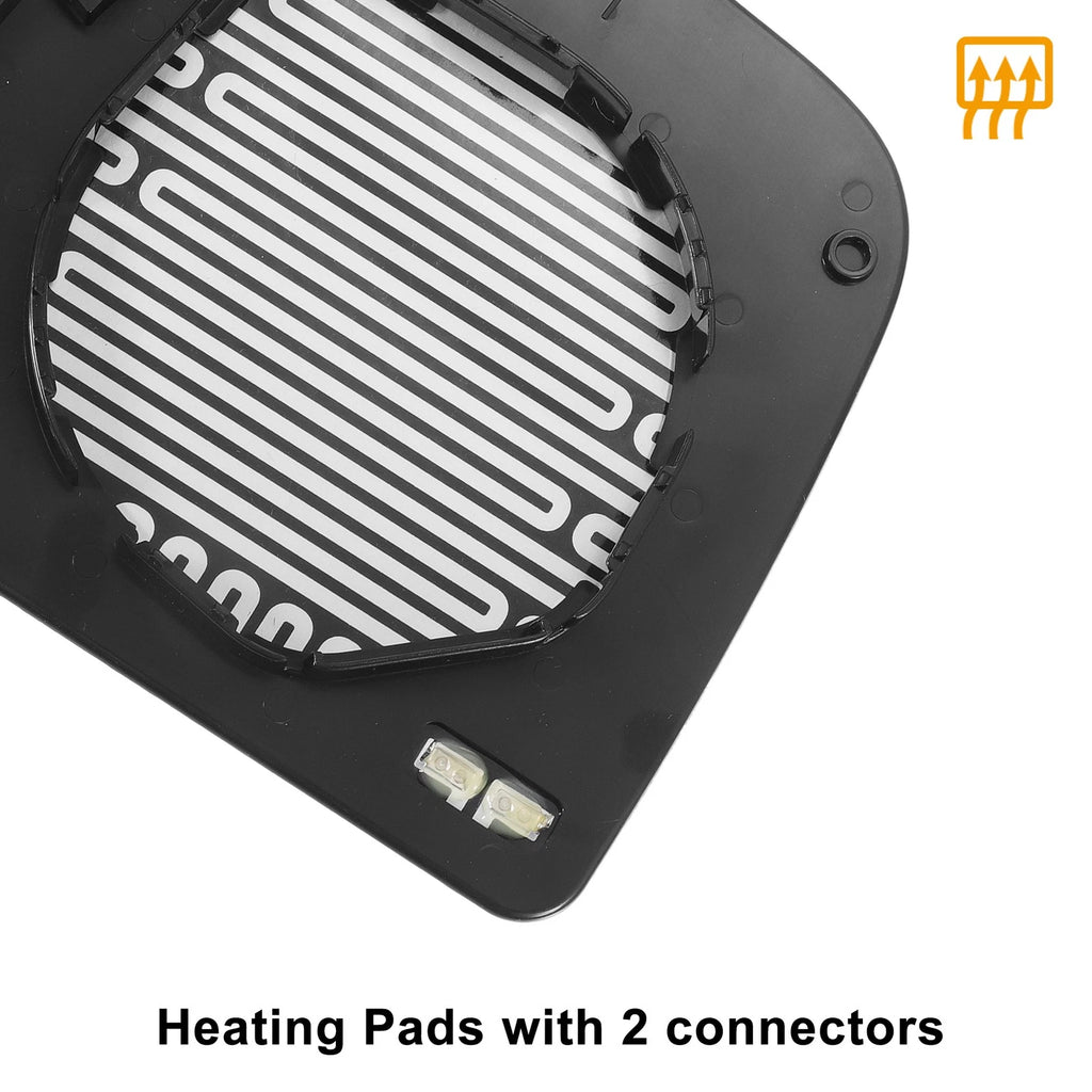 Left Upper White Heated Mirror Glass for Nissan Titan (2004–2015)
