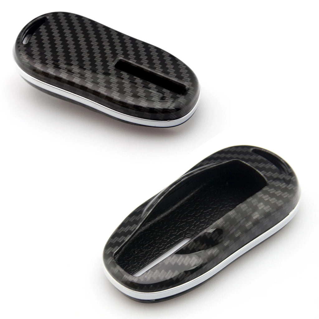 Carbon Fiber Pattern Smart Key Fob Hard Shell Case for Tesla Model S (2012-2018)