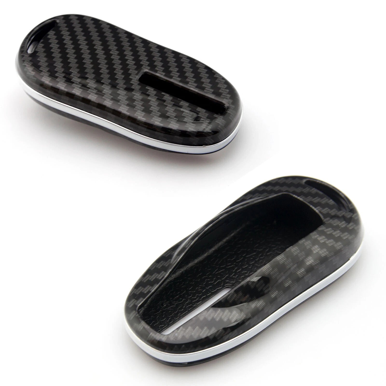 Carbon Fiber Pattern Smart Key Fob Hard Shell Case for Tesla Model S (2012-2018)