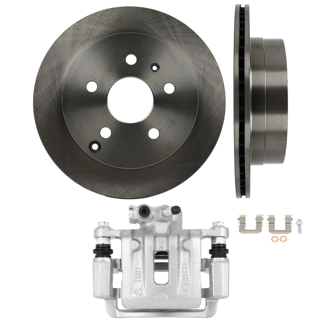 Set of 3 Rear Brake Calipers and Rotors for Chevrolet Equinox (2010–2017)