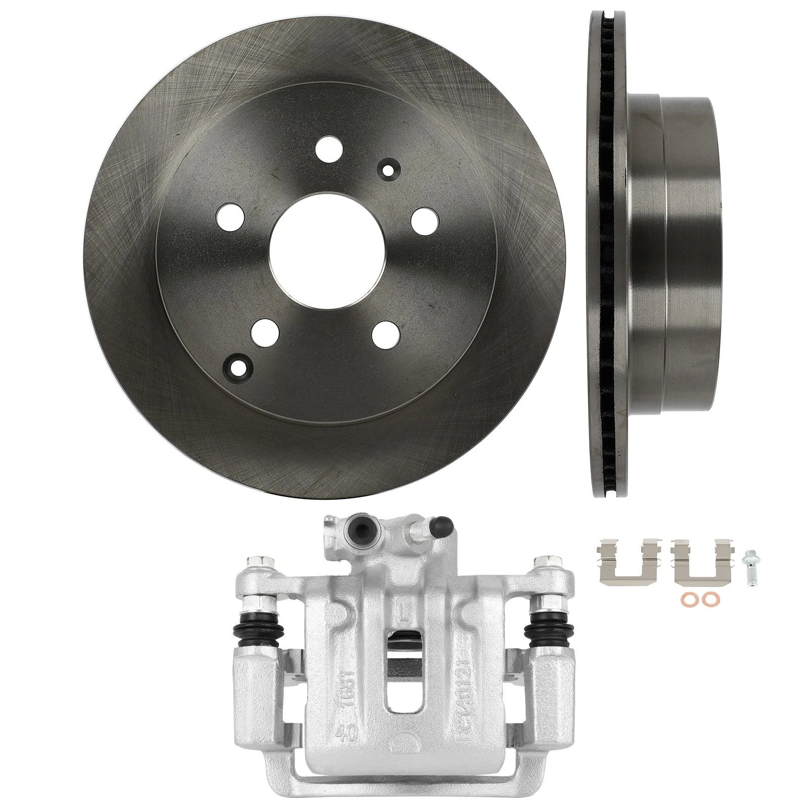 Set of 3 Rear Brake Calipers and Rotors for Chevrolet Equinox (2010–2017)
