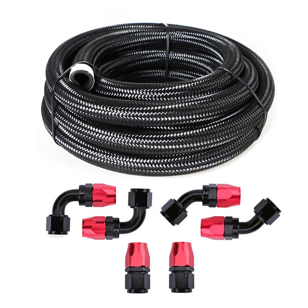 6AN 8AN 10AN Nylon Braided CPE Oil Gas Fuel Line Hose End Fitting Kit