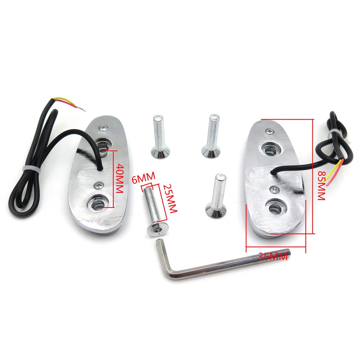 LED Signal Mirror Block Off Base Plate Chrome for Suzuki GSXR 600 750 (2001–2004)