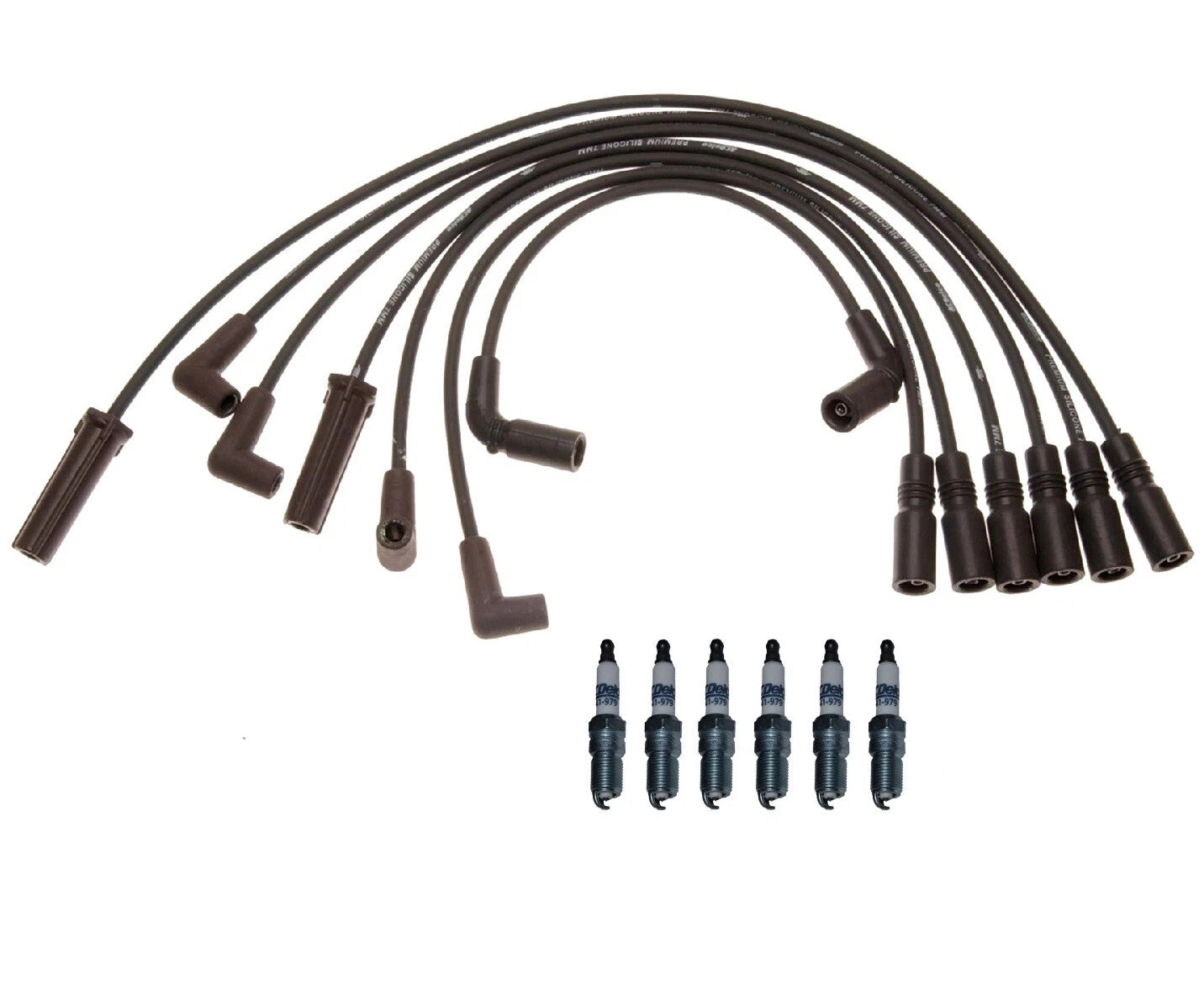 Set of 6 ACDelco Platinum Spark Plugs & Ignition Wire Set for Chevy 4.3