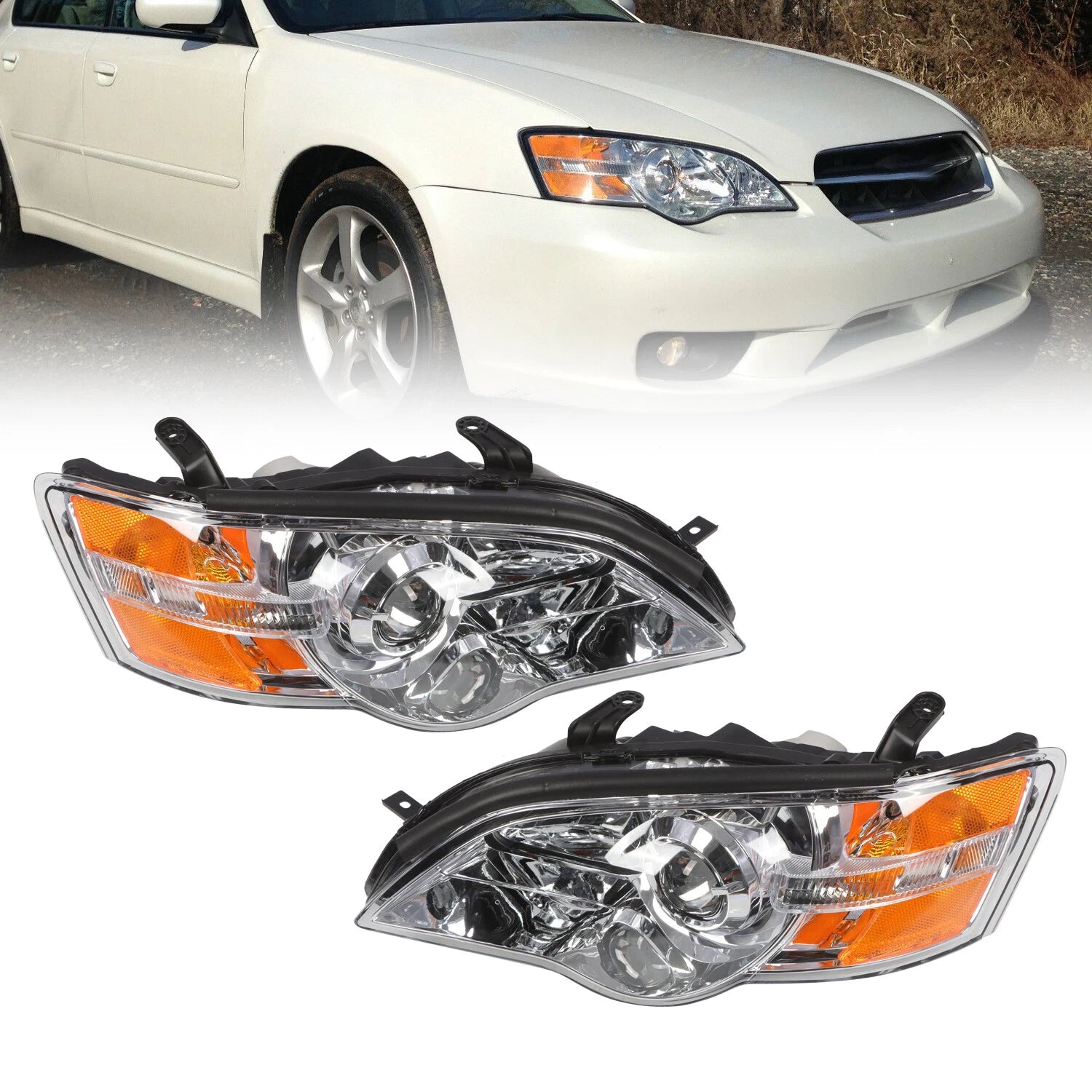 2X Halogen Headlight Set for Subaru Legacy Outback (2006–2007)