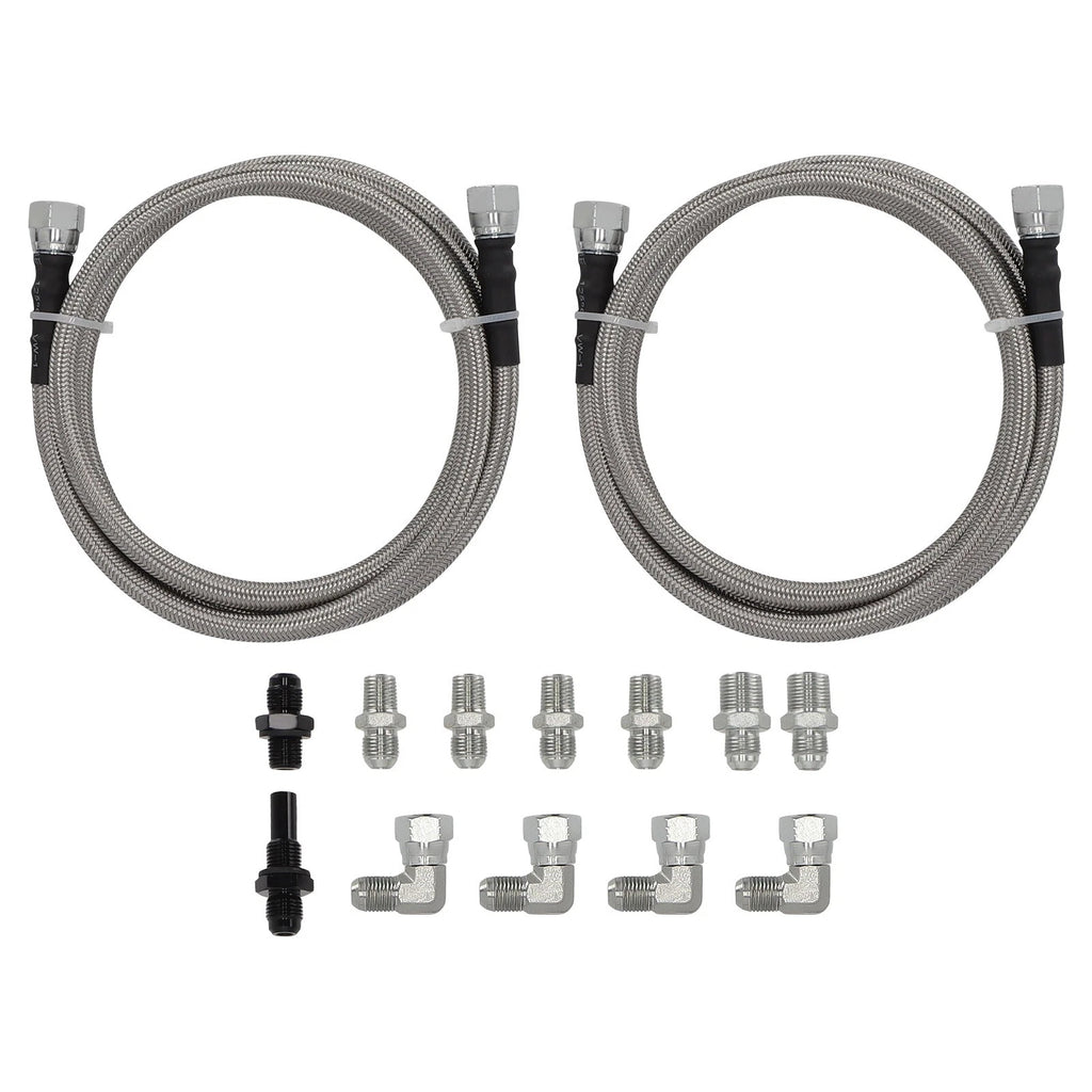 6AN Braided Transmission Cooler Lines Kit for GM 4L60E 4L80E (1993–2006) OFK19-70-SS