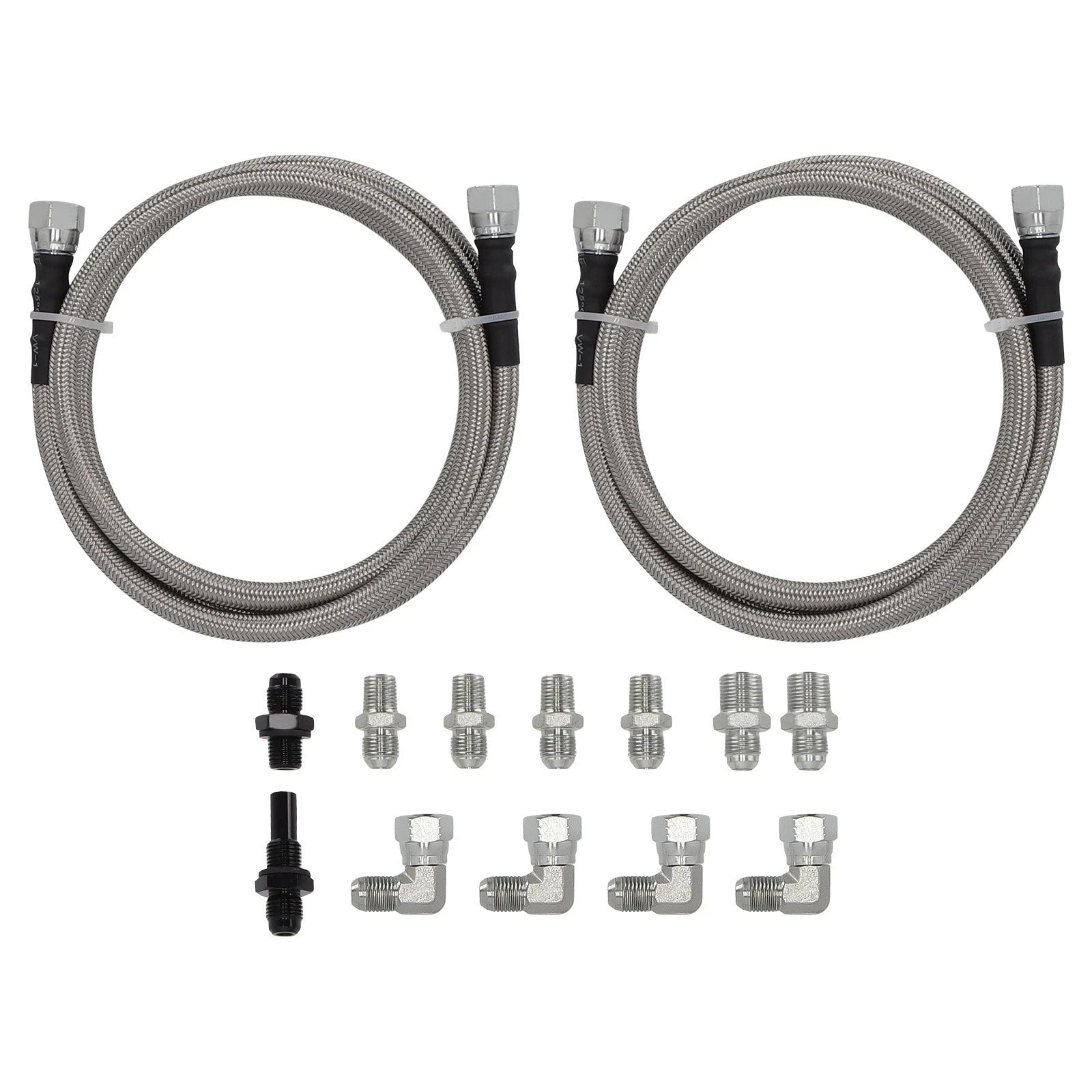 6AN Braided Transmission Cooler Lines Kit for GM 4L60E 4L80E (1993–2006) OFK19-70-SS