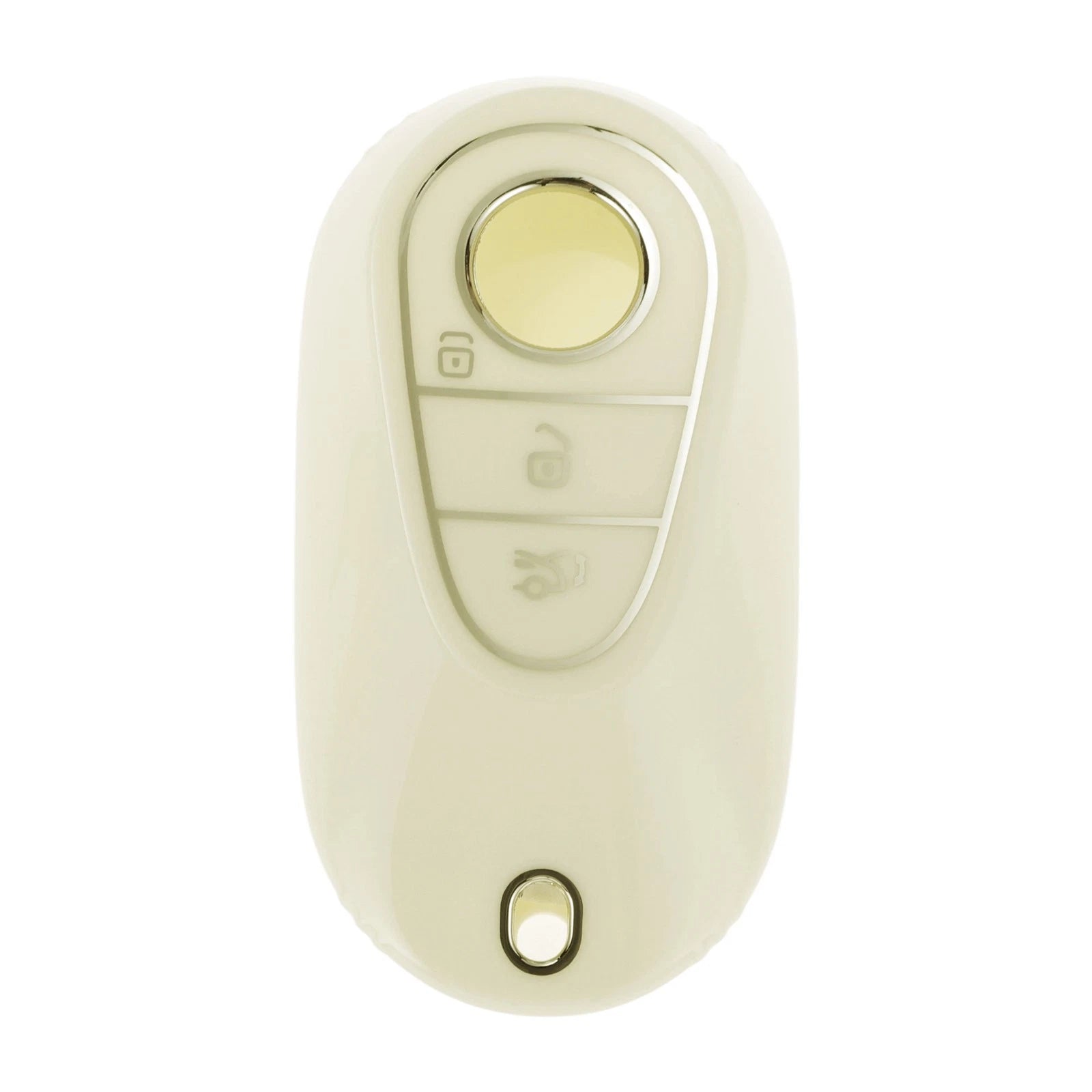 White Silver Edge Car Key Case for Mercedes-Benz C Class (2022–2023)