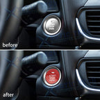 Red Carbon Fiber Engine Start Stop Push Button Cover for Hyundai (2018-2024)