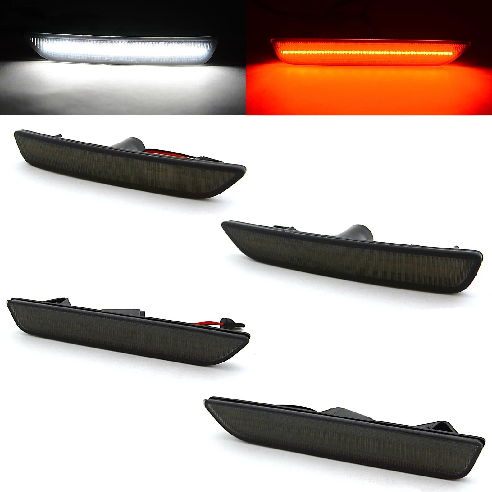 Set of 2 Smoked Lens LED Marker Lights for Ford Mustang (2010–2014)