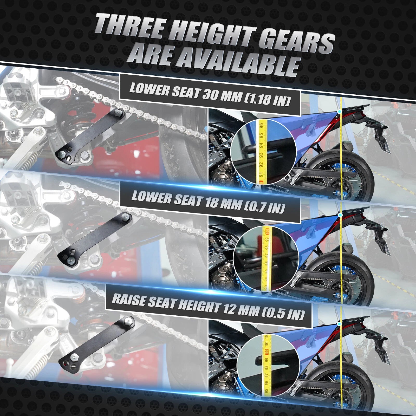 Pair Suspension Lowering/Raising Links for Yamaha Tenere 700 (2019–2024)