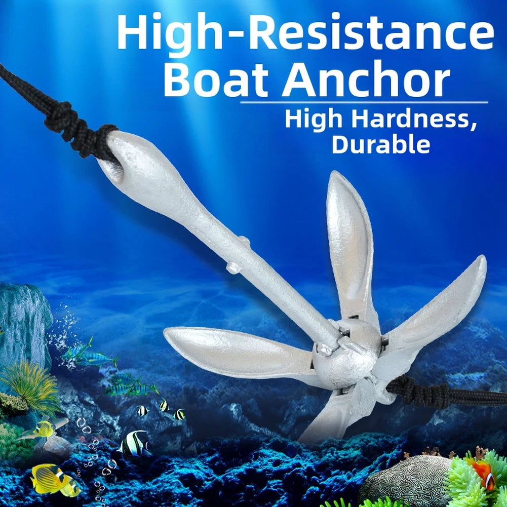 1.5kg Foldable Steel Anchor for Inflatable Boats (Galvanized)
