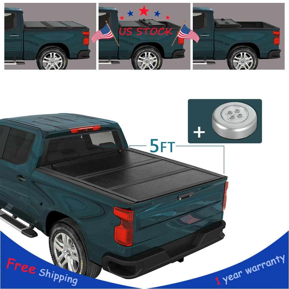 5FT Tri-Fold Hard Tonneau Cover for Toyota Tacoma (2005–2015)