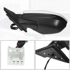 Left Side Exterior Door Mirror Assembly White for Honda Civic (2016-2021)